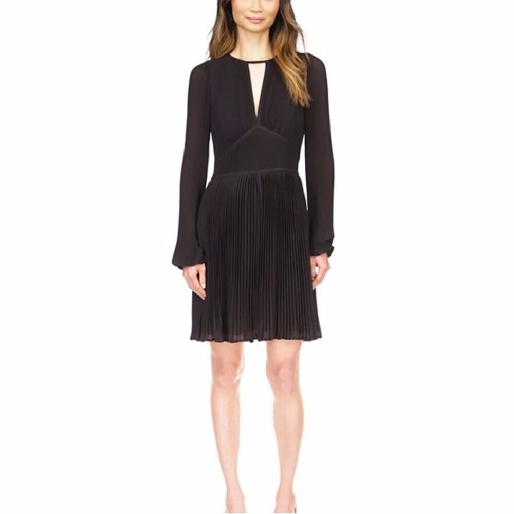 MICHAEL Michael Kors Pleated long sleeve dress black - PS